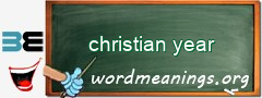 WordMeaning blackboard for christian year